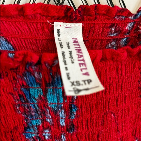 Free People Intimately Garden party maxi red xs smocking tie straps - Picture 5 of 6